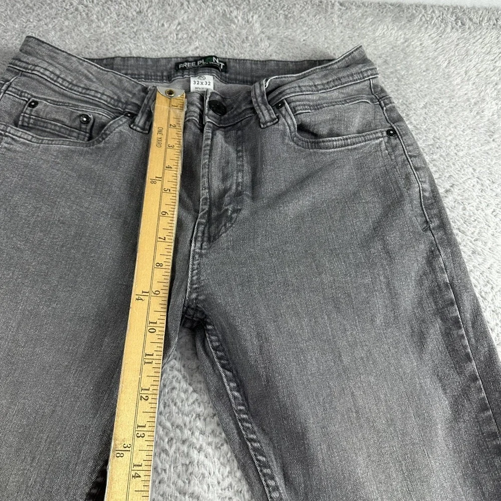 Free‎ Planet Jeans Mens 32x32 (30x30) Gray Wash Sustainable Denim Straight Leg